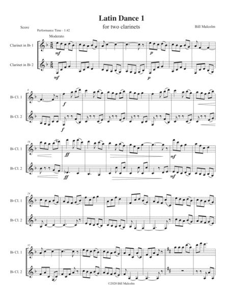 Free Sheet Music 3 Latin Dances For Clarinet Duet