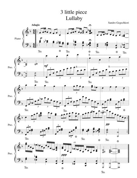 3 Little Piece 1 Lullaby Sheet Music