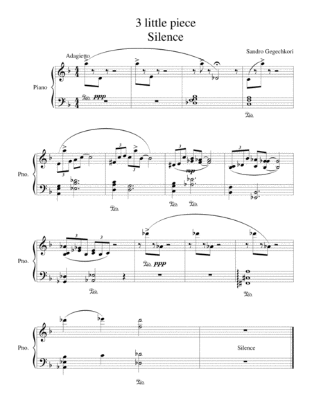 Free Sheet Music 3 Little Piece 3 Silence