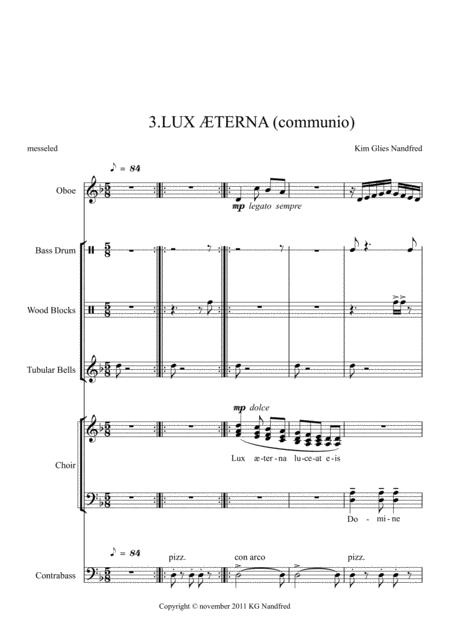 Free Sheet Music 3 Lux Aeterna From Requiem For Mixed Choir Baryton Oboe Double Bass Amplified Percussion