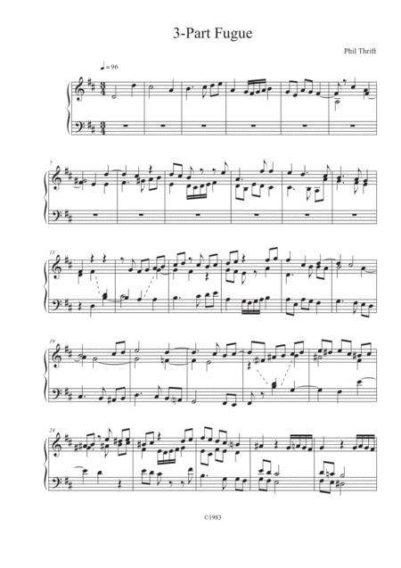 3 Part Fugue For Piano Sheet Music