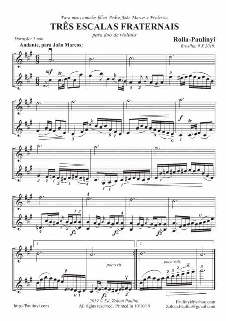 3 Scales For 2 Violins Sheet Music