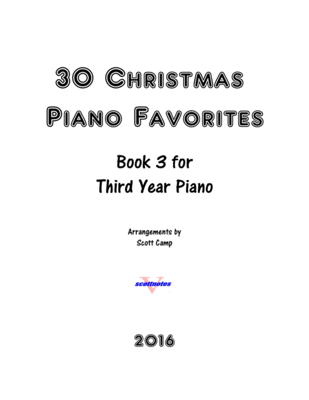 30 Christmas Piano Favorites For Third Year Piano Sheet Music