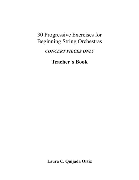 Free Sheet Music 30 Progressive Exercises For Beginning String Orchestra Concert Pieces Only Teachers Book And Parts