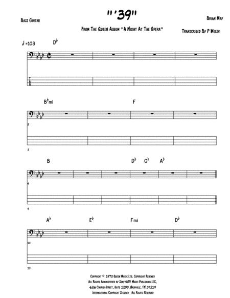 Free Sheet Music 39 Bass Guitar Tab