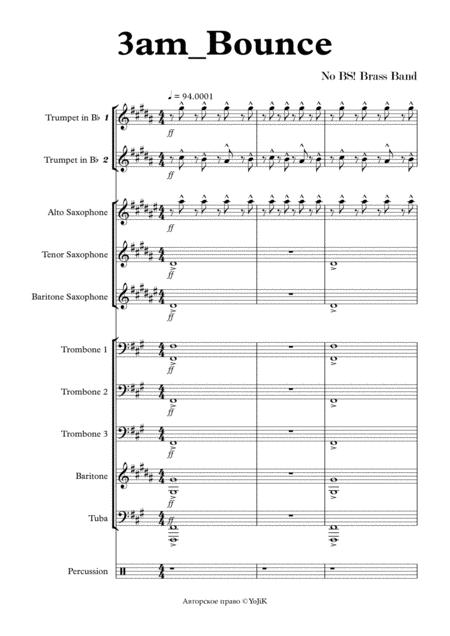 3am Bounce For Brass Band Powerful Parts Sheet Music