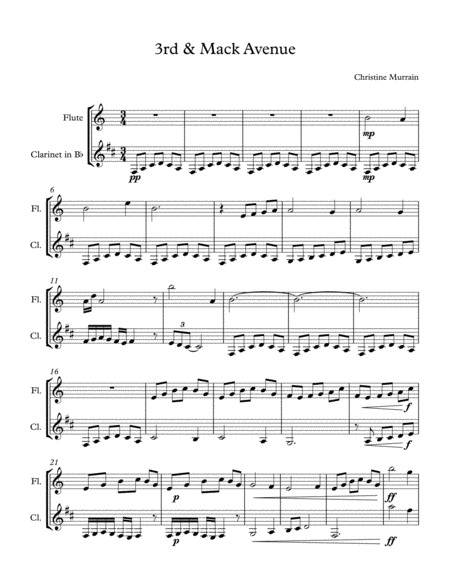 3rd Mack Avenue Flute Clarinet Duet Sheet Music