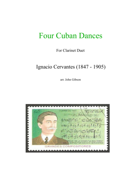 4 Cuban Dances By Cervantes For Clarinet Duet Sheet Music