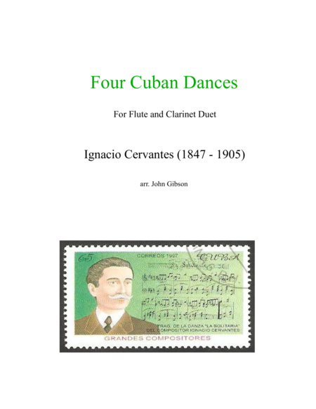 Free Sheet Music 4 Cuban Dances By Cervantes For Flute And Clarinet Duet