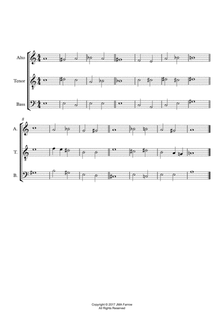 4 Psalm Chants A Minor Eb Major G Major And E Major Sheet Music