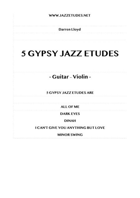 Free Sheet Music 5 Easy Intermediate Gypsy Jazz Etudes Violin Guitar