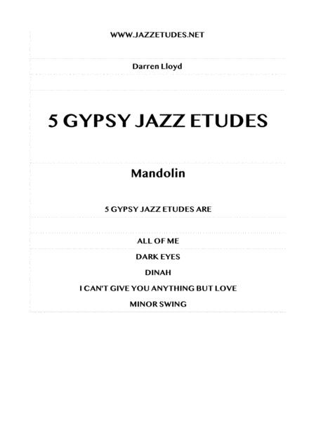 5 Gypsy Intermediate Jazz Etudes For Mandolin Sheet Music