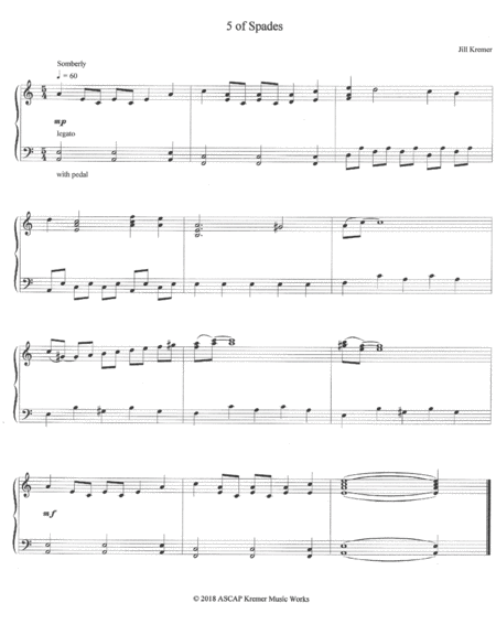 Free Sheet Music 5 Of Spades