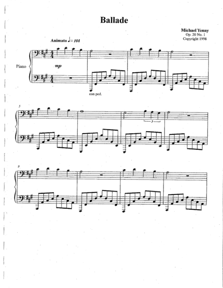 5 Pieces For Piano Op 20 Sheet Music