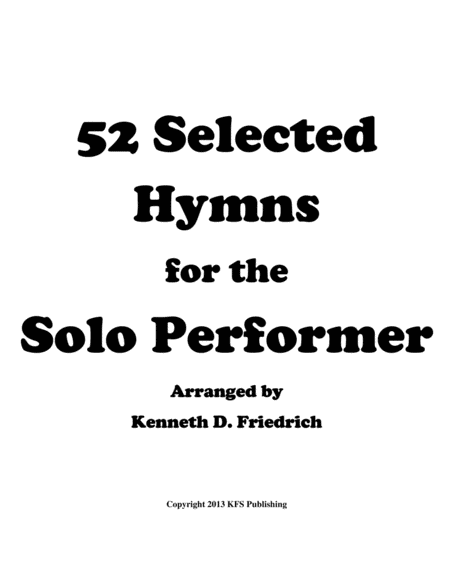 52 Selected Hymns For The Solo Performer Alto Flute Sheet Music