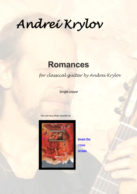 7 Romances For Classical Guitar Two For Violin And Guitar Music By Andrei Krylov Sheet Music