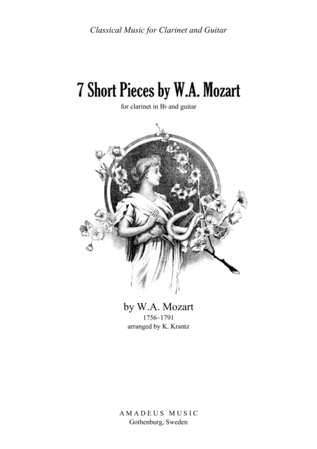 Free Sheet Music 7 Short Pieces By Mozart For Clarinet In Bb And Guitar