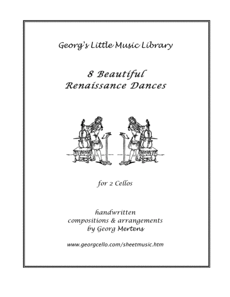 Free Sheet Music 8 Beautiful Renaissance Dances For 2 Cellos