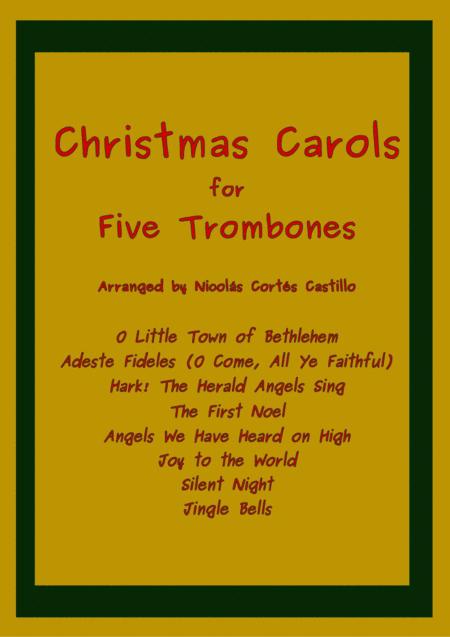 Free Sheet Music 8 Christmas Carols For Trombone Quintet