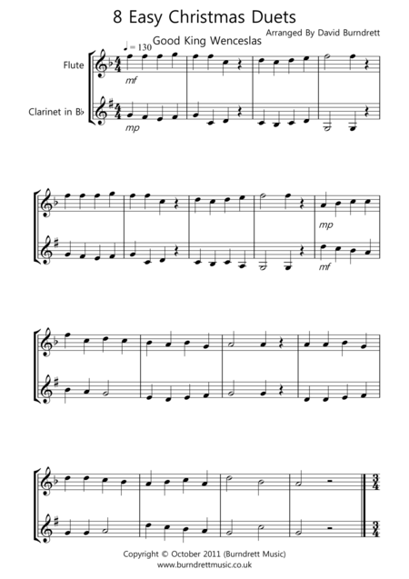 8 Christmas Duets For Flute And Clarinet Sheet Music