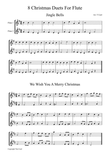 Free Sheet Music 8 Christmas Duets For Flute