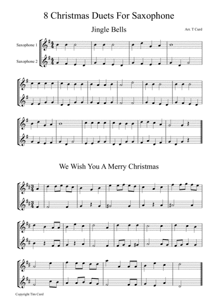 8 Christmas Duets For Saxophone Sheet Music