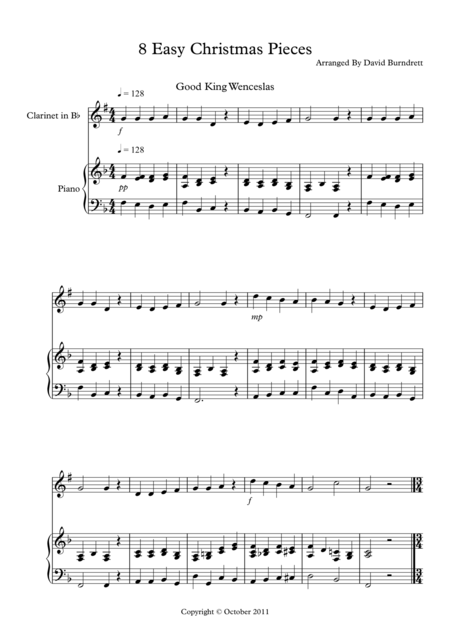 8 Christmas Pieces For Clarinet And Piano Sheet Music