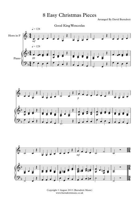 Free Sheet Music 8 Christmas Pieces For French Horn And Piano