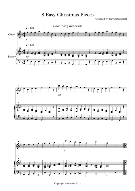 8 Christmas Pieces For Oboe And Piano Sheet Music