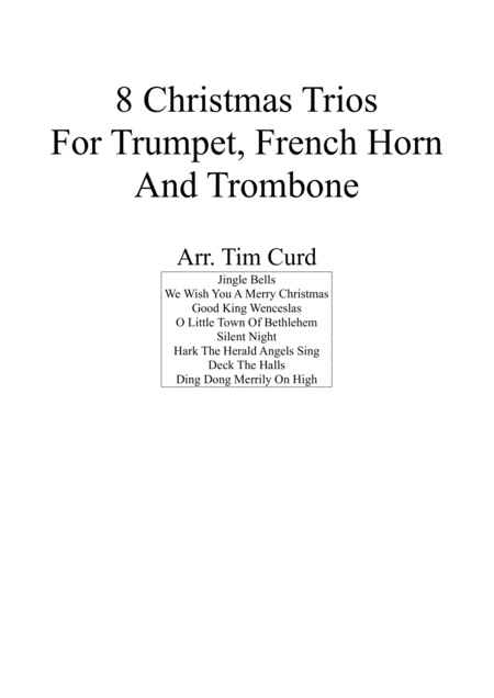 8 Christmas Trios For Trumpet French Horn And Trombone Sheet Music