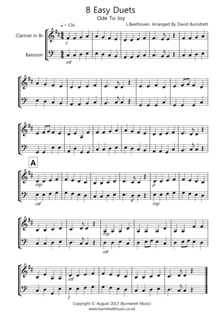 Free Sheet Music 8 Duets For Clarinet And Bassoon