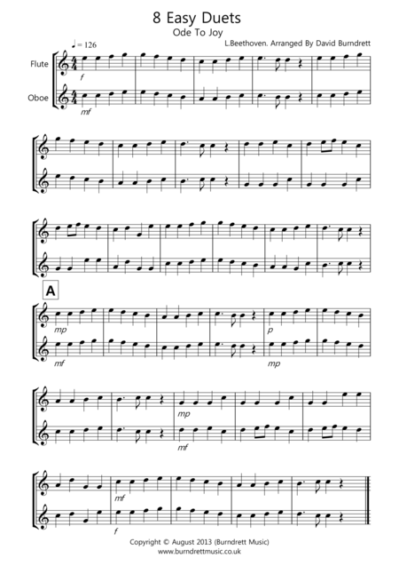 8 Duets For Flute And Oboe Sheet Music