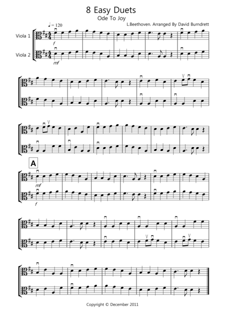 8 Easy Duets For Viola Sheet Music