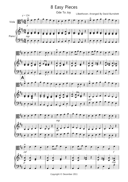 8 Easy Pieces For Viola And Piano Sheet Music