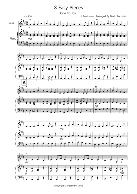 Free Sheet Music 8 Easy Pieces For Violin And Cello