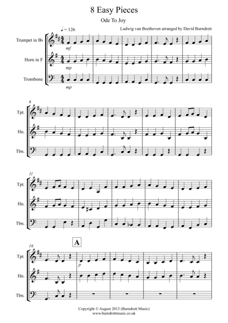 Free Sheet Music 8 Easy Trios For Brass