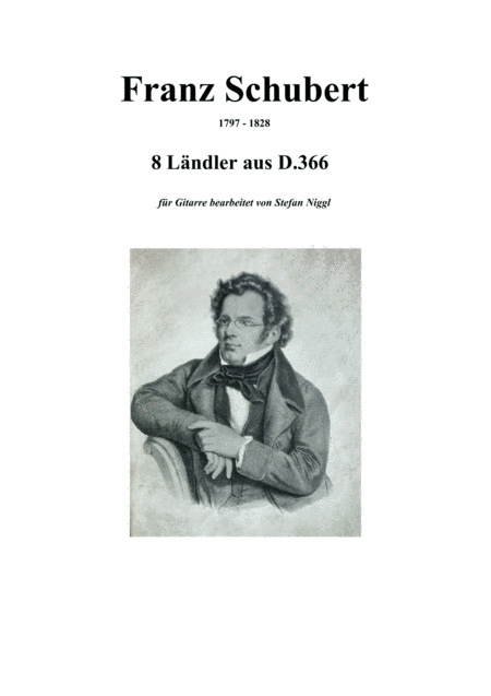 8 Landler D 366 For Guitar Solo Sheet Music