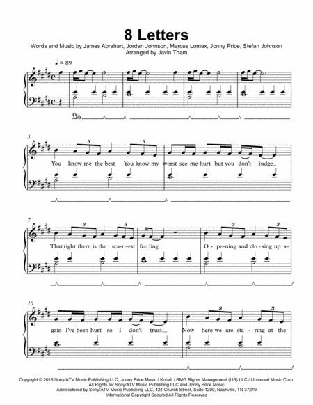 8 Letters Sheet Music