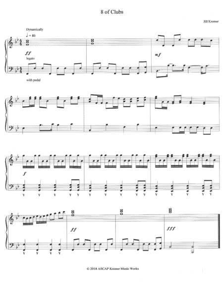 Free Sheet Music 8 Of Clubs