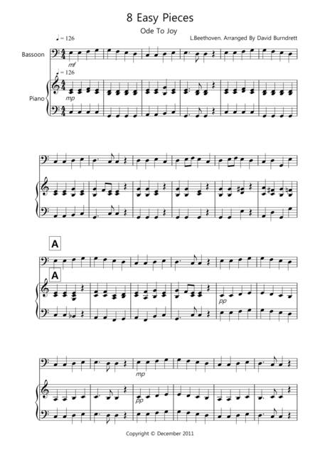 8 Pieces For Bassoon And Piano Sheet Music