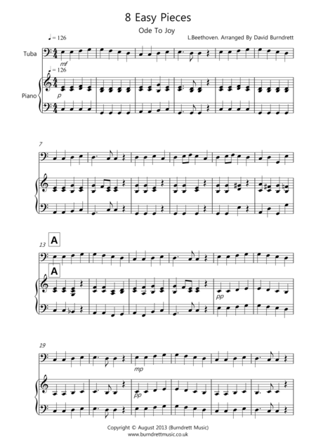 8 Pieces For Tuba And Piano Sheet Music