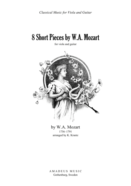 8 Short Pieces By Mozart For Viola And Guitar Sheet Music