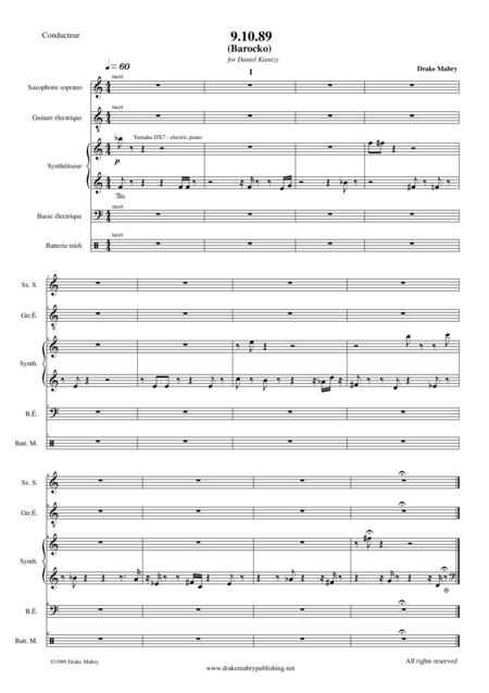 9 10 89 Barocko Score And Parts Sheet Music