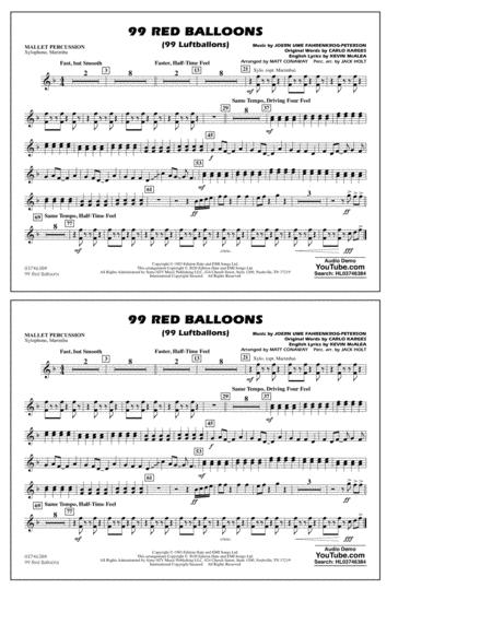 Free Sheet Music 99 Red Balloons Arr Holt And Conaway Mallet Percussion