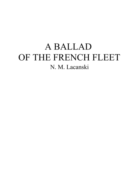 A Ballad Of The French Fleet Sheet Music