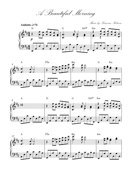 A Beautiful Morning Sheet Music