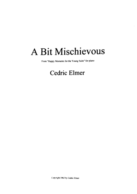 A Bit Mischievous For Piano Sheet Music