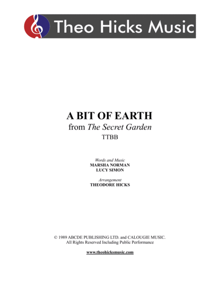 Free Sheet Music A Bit Of Earth From The Secret Garden