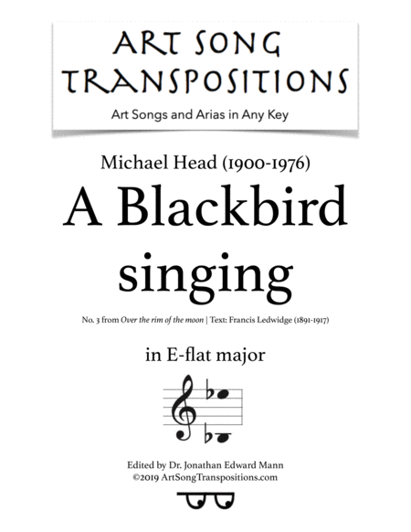 A Blackbird Singing E Flat Major Sheet Music