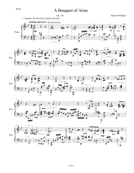 A Bouquet Of Arias Op 191 Sheet Music